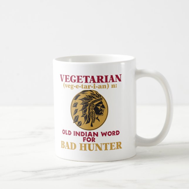 Mug Vieux mot indien végétarien pour le mauvais (Droite)