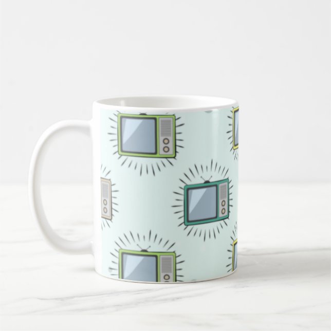 Mug Vieux Motif de télévision coloré (Gauche)