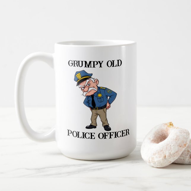 Mug Vieux policier grincheux (Avec donut)
