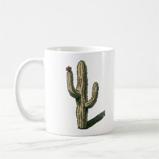 Mug Vieux Saguaro Cactus Avec Fleur de Désert Rouge