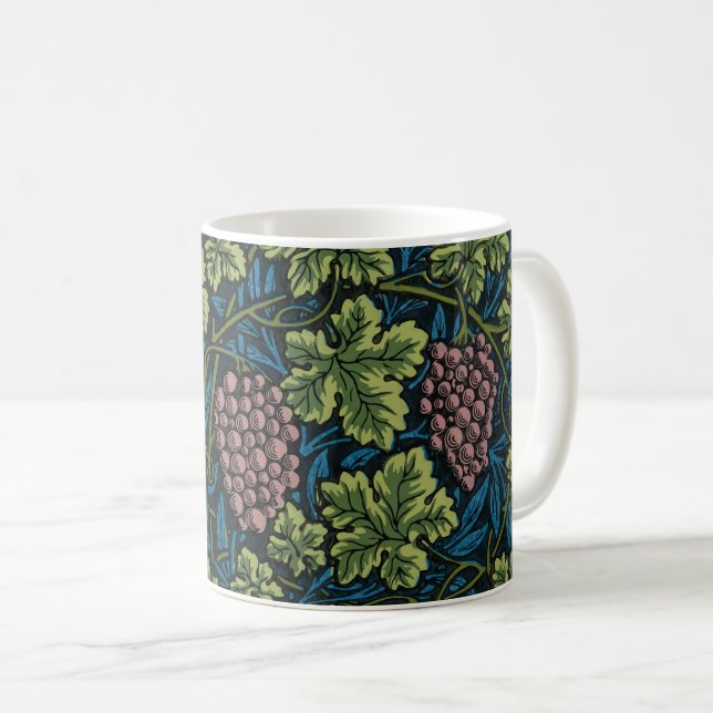 Mug Vignes avec grappes de raisins roses (Devant droit)