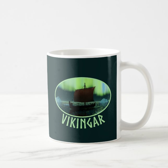 Mug Viking Navire Et Lumières Du Nord (Droite)