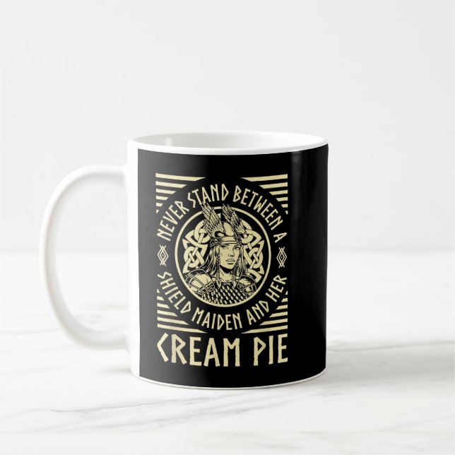 Mug Viking Shield Maiden Cream Pie Lover Norse Funny V (Gauche)