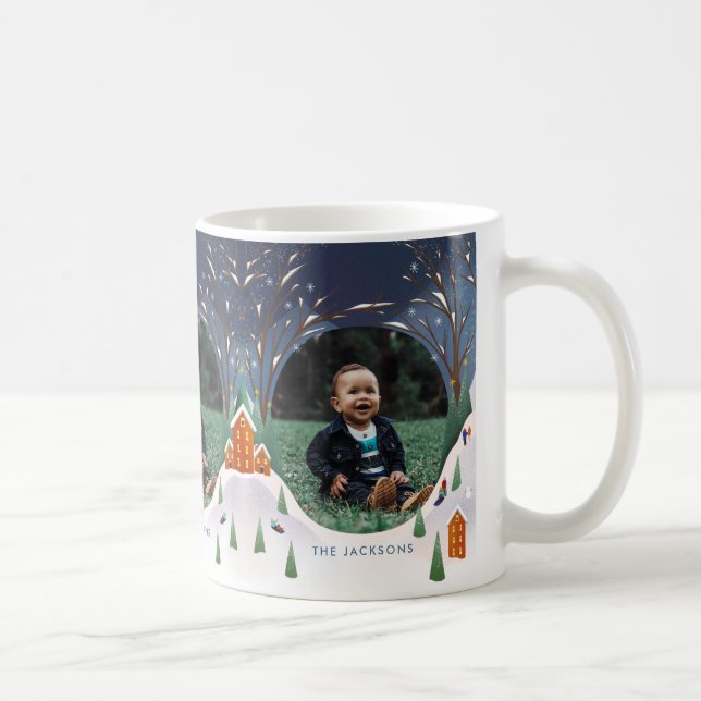 Mug Village de neige Scène d'hiver Noël Photos (Droite)