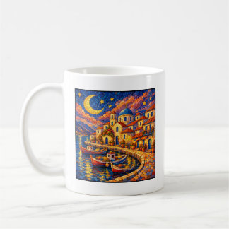 Mug Village de pêcheurs mosaïque méditerranéen