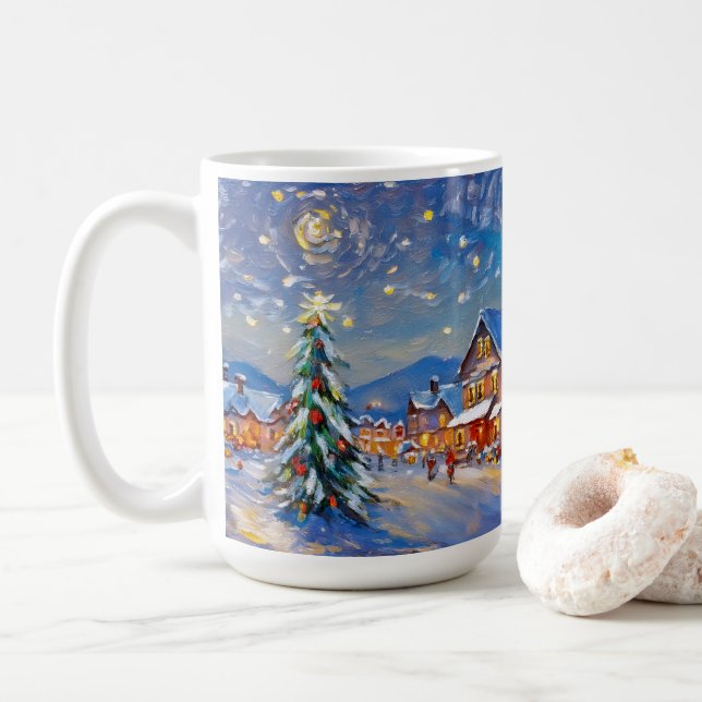 Mug Village d'hiver (Avec donut)