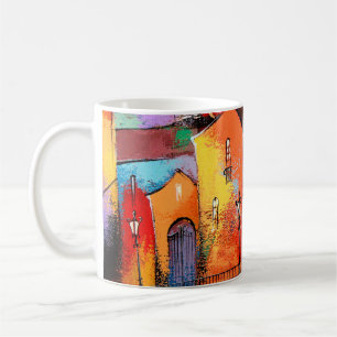 Mug Ville à conte équitable de couleur orange. Photo a