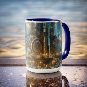 Mug Ville ancienne futuriste Steampunk avec méduses