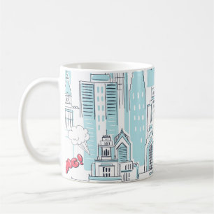 Mug Ville de la bande dessinée : motif vintage