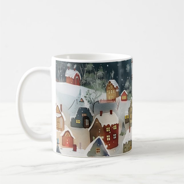 Mug Ville de Noël illustrative (Gauche)