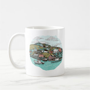 MUG VILLE DE PÊCHE TERRE-NEUVE ILLUSTRATION DU PORT