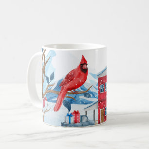 MUG VILLE DE VACANCES D'HIVER OISEAU CARDINAL ROUGE SU