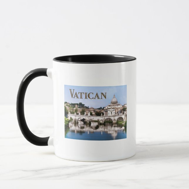 Mug Ville du Vatican vue du texte VATICAN de rivière   (Gauche)