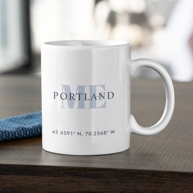Mug Ville personnalisée rustique Coordonnées Latitude  (Créateur téléchargé)