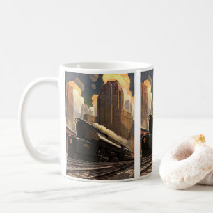 Mug Ville vintage, train duplex T1 sur voies ferrées