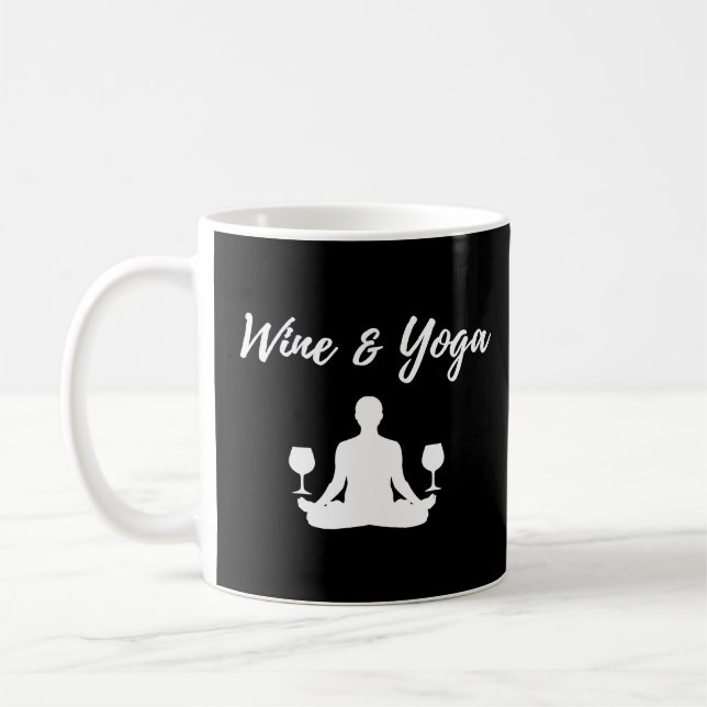 Mug Vin et Yoga Drôle méditation spirituelle Gif (Gauche)