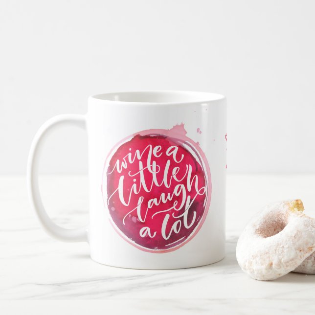 Mug Vin un peu, rire beaucoup Personnalisé (Avec donut)