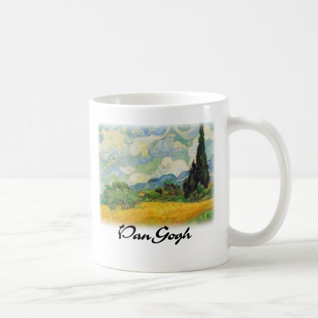 Mug Vincent van Gogh - champ de blé avec des cyprès (Droite)