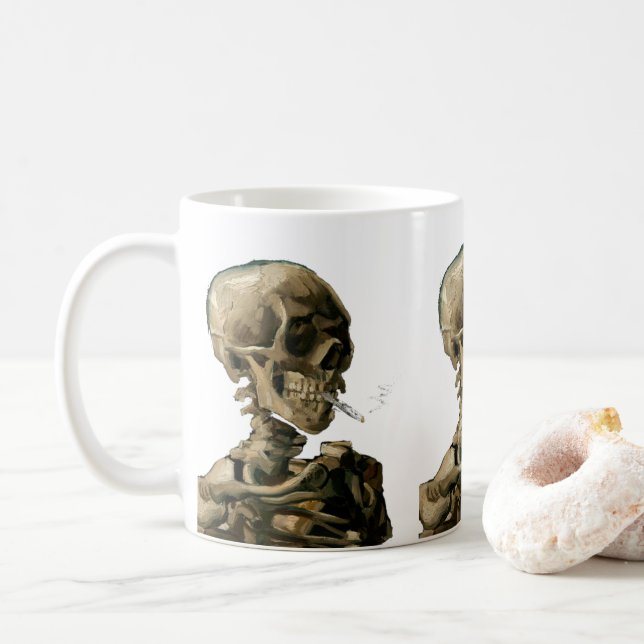 Mug Vincent van Gogh - Crâne avec cigarette brûlante (Avec donut)