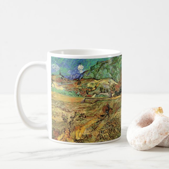 Mug Vincent van Gogh - Fermé champs de blé avec paysan (Avec donut)