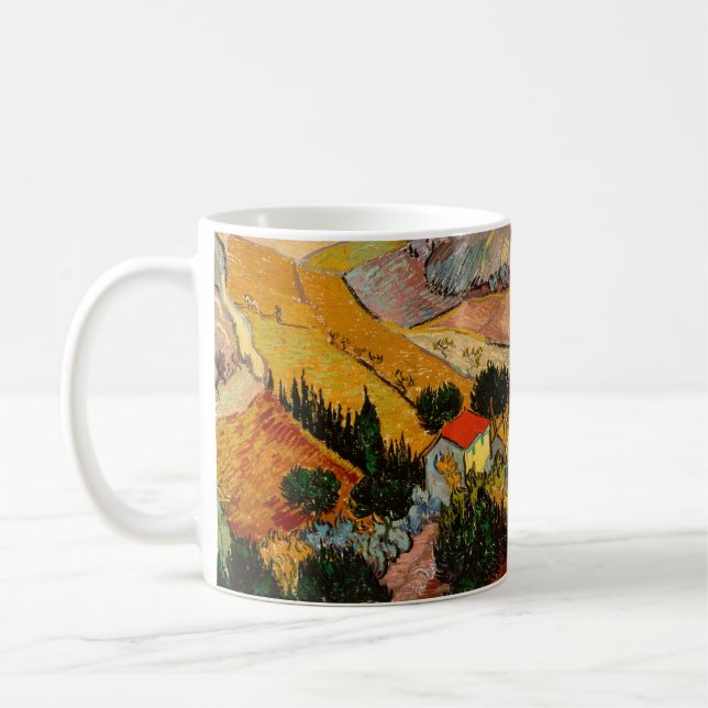 Mug Vincent van Gogh - Paysage, Maison et Plowman (Gauche)