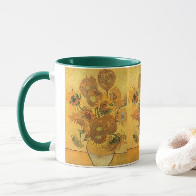 Mug Vincent van Gogh - Vase avec quinze tournesols (Avec donut)