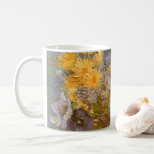 Mug Vincent van Gogh Vase de Lilacs, Daisées, Anémones (Avec donut)