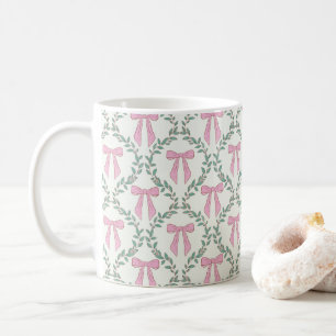 Mug Vins de boeuf de coquette rose et vert brillant