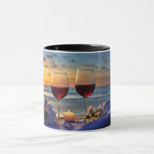 Mug Vins sur la mer côtière de la plage