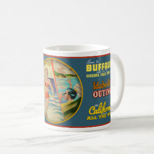 Mug VINTAGE 1930-40s VOYAGE USA THÈME