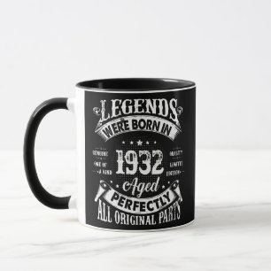 Mug Vintage 1932 Drôle 90 Ans Hommes Femmes 90ème