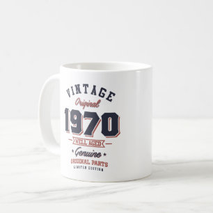 Mug Vintage 1970 Né en 1970 Retro Anniversaire Cadeau