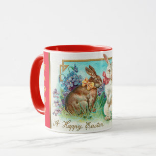 Mug Vintage 2 lapins OEufs de Pâques Vacances