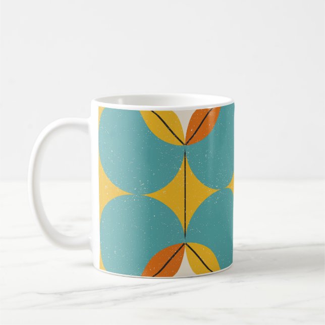 Mug Vintage Abstrait, Motif scandinave géométrique. (Gauche)