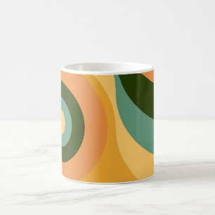 Mug Vintage Abstrait Wavy Colorful Rainbow Carrés