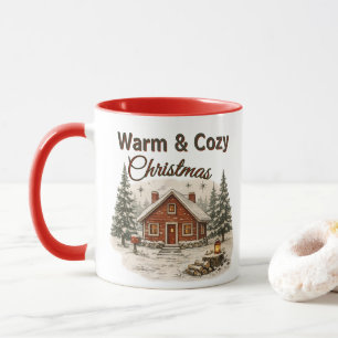 Mug Vintage Americana Noël Cabane Rustique Fêtes