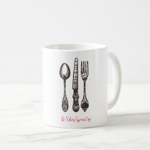 Mug Vintage Argent Ornate Artisan Alimentation