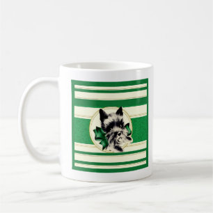 Mug Vintage Black Scottish Terrier sur mule verte