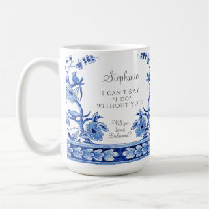 Mug Vintage Bleu Chinoiserie Fleurs Asiatiques Demoise