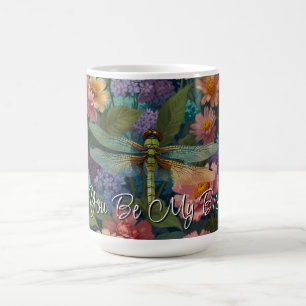Mug Vintage bohème chic floral pastel jardin libellule