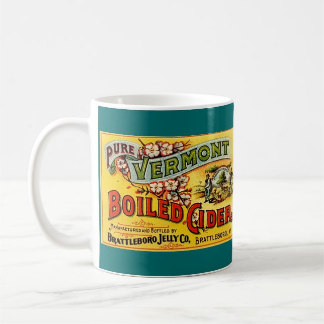 MUG ~ VINTAGE BRATTLEBORO VT BOILED CIDER LABEL! (Left)