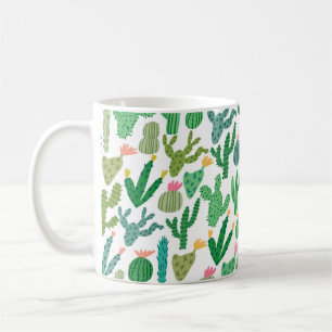 Mug vintage cactus mignon main dessiné sans couture mo
