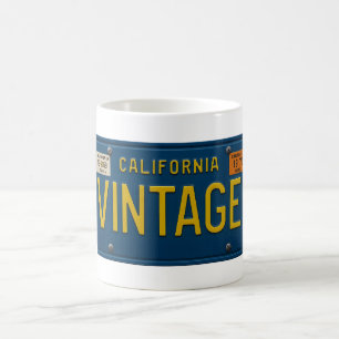 Mug Vintage Cali   Plaque d'immatriculation Rétro 1969