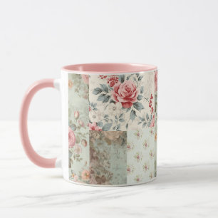 Mug Vintage Chic Pastel Chic Pastel Green Florals Patc
