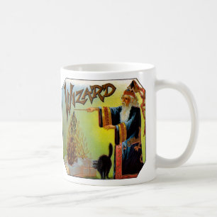 Mug Vintage Cigar Étiquette Art, Assistant avec chat n