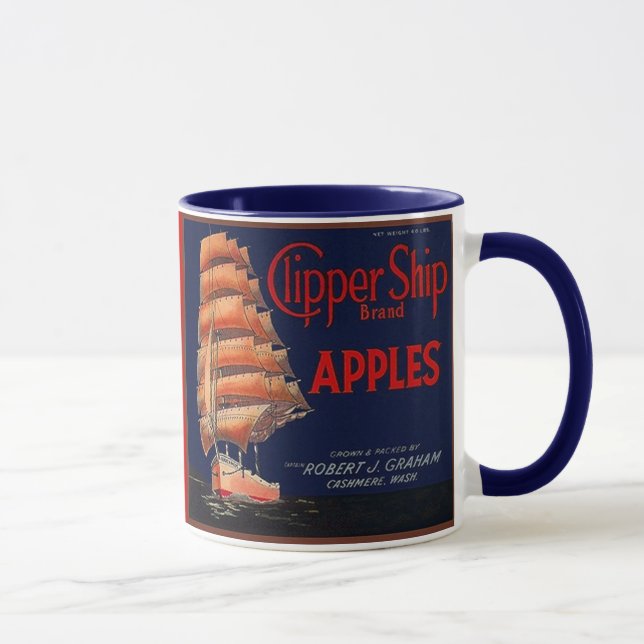 MUG ~ VINTAGE CLIPPER SHIP APPLE CRATE LABEL! (Right)