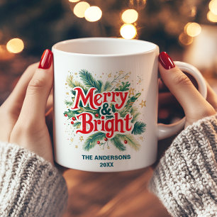 Mug Vintage coloré Joyeux Noël Simple Élégant