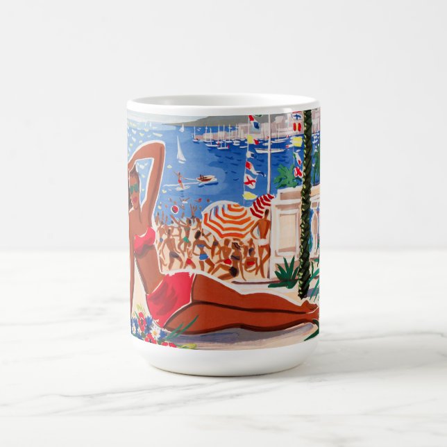 Mug Vintage Côte d'Azur Beach Girl (Centre)