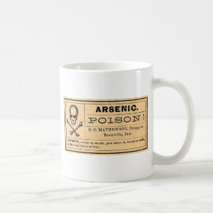Mug Vintage Crâne Croisé os Arsenic Poison Étiquette