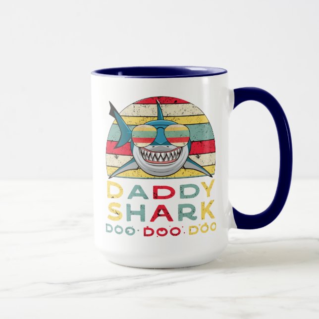 Mug Vintage Daddy Shark "Doo Doo Doo Doo" (Droite)